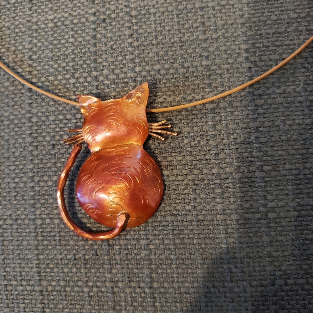 Copper Cat Necklace